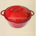 26cm Red Enamel Cast Iron Casserole Cookware with Cast Iron Cover China